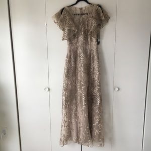 David meister gold lace dress